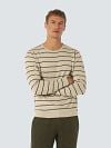 No Excess Sweater Stripe Beige Model / Voorkant