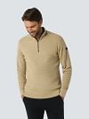 No Excess Half Zip Pullover Structure Melange Beige Model / Voorkant
