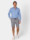 NZA Shirt Clayton Linnen Blend Pacific Blue Model / Voorkant
