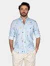 NZA Shirt Kane Linen Blend Hellblau Model / Voorkant