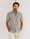 State Of Art Short Sleeve Shirt Leafs Beige Model / Voorkant