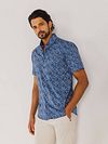 State Of Art Short Sleeve Shirt Leafs Navy Model / Voorkant