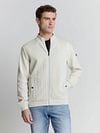 No Excess Cardigan Zipper Jacquard Chalk Model / Voorkant