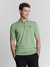 No Excess Knitted Polo Shirt Green Model / Voorkant