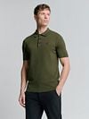 No Excess Knitted Poloshirt Olijfgroen Model / Voorkant