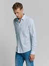 No Excess Hemd mit Musterdruck Hellblau Model / Voorkant