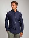 Suitable Herringbone Shirt Navy Model / Voorkant with Stefan