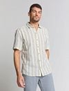No Excess Short Sleeve Shirt Stripes Ecru Model / Voorkant