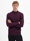 No Excess Half Zip Pullover Dark Wine Melange Model / Voorkant