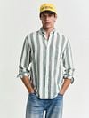 Gant Overhemd Streep Bold Linnen Groen Model / Voorkant