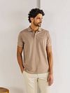 State of Art Poloshirt Piqué Brown Model / Voorkant