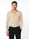 John Miller Shirt Hyperstretch Beige Model / Voorkant