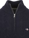 Gant Halfzip Lambswool Sweater Cable Navy