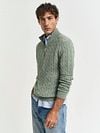 Gant Half-Zip Pullover Cable Groen Model / Voorkant