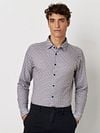 Desoto Shirt Print Floral Blue Beige Model / Voorkant