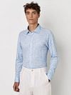 Desoto Shirt Kent Monochrome Stripes Blue  Model / Voorkant