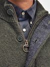Barbour Cardigan Zippé Laine d'Agneau Vert Foncé Model / Detail