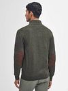 Barbour Cardigan Zippé Laine d'Agneau Vert Foncé Model / Achterkant