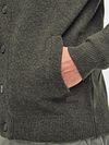 Barbour Cardigan Zippé Laine d'Agneau Vert Foncé Model / Detail