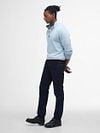 Barbour Half Zip Pullover Light Blue Model / Zijkant