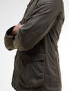 Barbour Veste Beacon Ciré Vert Olive Model / Zijkant