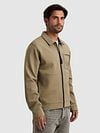 Cast Iron Overshirt Interlock Sweat Kaki Model / Zijkant