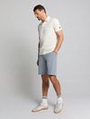 No Excess Poloshirt Terry Jacquard Ecru Model / Voorkant