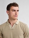 Petrol Piqué Polo Shirt Cayside Beige Model / Detail
