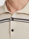 Vanguard Knitted Polo Shirt Stripes Beige Model / Detail