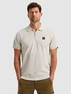 PME Legend Half-Zip Poloshirt Piqué Interlock Ecru Model / Voorkant