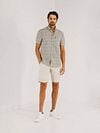 State Of Art Short Sleeve Shirt Leafs Beige Model / Voorkant