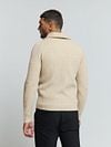 No Excess Half Zip Pullover Two Coloured Melange Greige Model / Achterkant