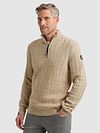 Vanguard Pullover Half Zip Wool Beige Model / Zijkant