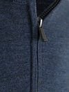 Suitable Merino Half Zip Trui Denim Blauw Product / Detail