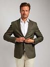 Suitable Blazer Linnen Panama Olijfgroen Model / Voorkant met Stefan