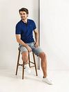 State of Art Poloshirt Piqué Kobaltblau Model / Sfeerbeeld