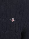 Gant Halfzip Lammwollpullover Cable Blau