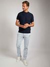 Suitable Piqué T-shirt Leinen Navy Model / Voorkant