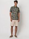 Desoto Short Sleeve Jersey Hemd Botanic Print Navy Model / Voorkant