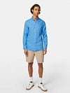 Scotch and Soda Linnen Hemd Blauw Model / Voorkant