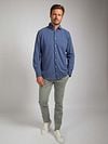 Suitable Piqué Overhemd Jeans Blauw Model / Voorkant