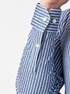Desoto Chemise Twill Stripe Bleu Model / Detail