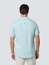 No Excess Short Sleeve Chemise De Lin Bleu Clair Model / Achterkant