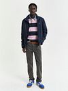 Gant Polo Heavy Rugger Shield Rayures Marine Rose Model / Voorkant