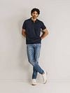 State of Art Poloshirt Mercerized Piqué Marine Model / Voorkant