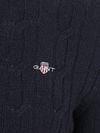 Gant Halfzip Laine D'Agneau Sweater Cable Marine