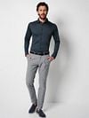 Desoto Non-Iron Shirt Kent Melange Norfolk Blue Model / Voorkant