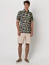 Desoto Short Sleeve Jersey Shirt Botanic Print Navy Model / Voorkant