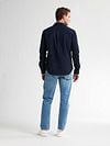 Petrol Shirt Corduroy Navy Model / Achterkant