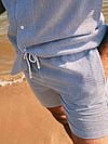 Suitable Swimshort Stripe Seersucker Blue Model / Detail